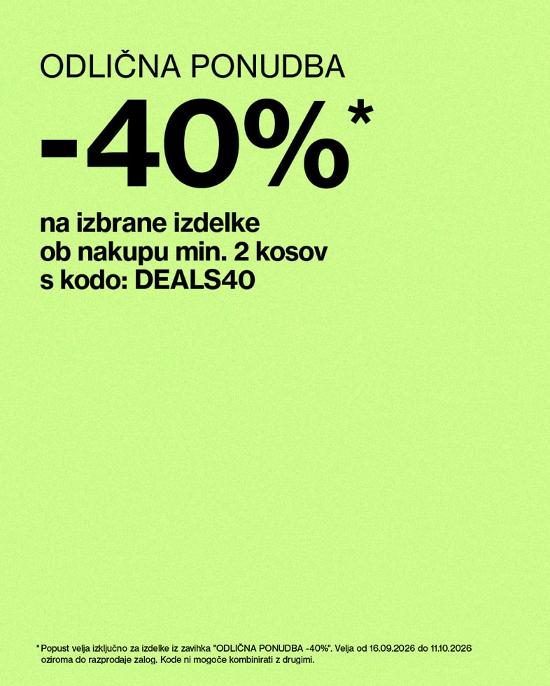 Atlaide līdz 40% atlasītām precēm, pērkot vismaz 2 preces ar kodu DEALS40