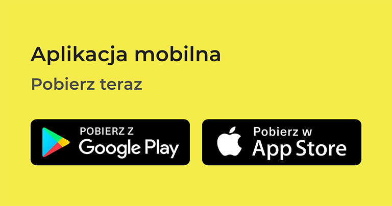 Aplikacja mobilna do pobrania. Kliknij, aby pobrać z Google Play lub App Store i korzystaj ze wszystkich funkcji na swoim smartfonie. Idealne rozwiązanie dla codziennego użytku.
