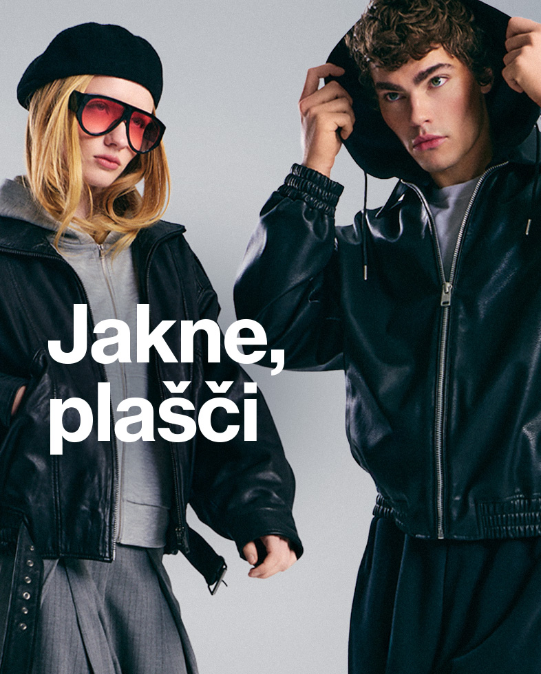 Promocija modne kolekcije jaken in plaščev, namenjene predstavitvi sodobnih oblačil za hladnejše vreme.