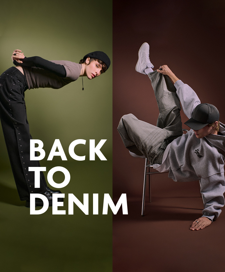 Promuje odzież dżinsową jako elastyczną i trwałą modę, odpowiednią do dynamicznego ruchu, stylu ulicznego i codziennego noszenia.