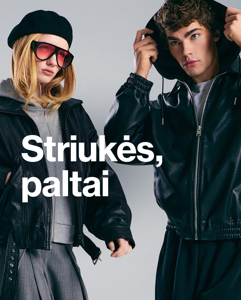 Mados kampanija, pristatanti šiuolaikiškas striukes ir paltus kasdieniam dėvėjimui.