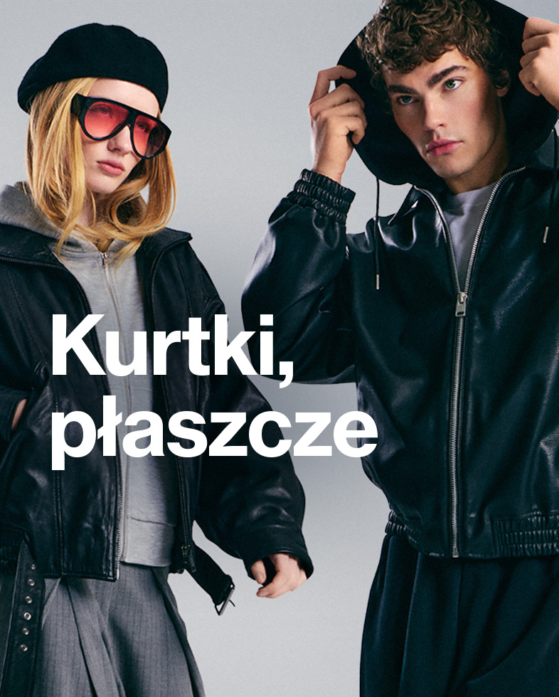 Prezentacja oferty odzieży wierzchniej, ukazująca stylowe kurtki i płaszcze jako element miejskiej kolekcji, zachęcająca do zapoznania się z asortymentem.