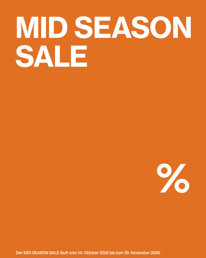 Hinweis auf Mid Season Sale mit zeitlich begrenzten Rabatten auf ausgewählte Produkte bis Ende November 2026