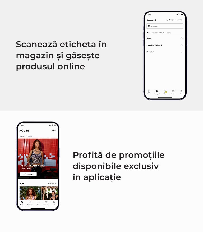 Promovează funcțiile aplicației: scanarea etichetei în magazin pentru a găsi produsul online și accesul la promoții exclusive disponibile doar în aplicație.